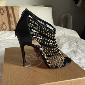 Christian Louboutin Millaclou black gold spike sandals
